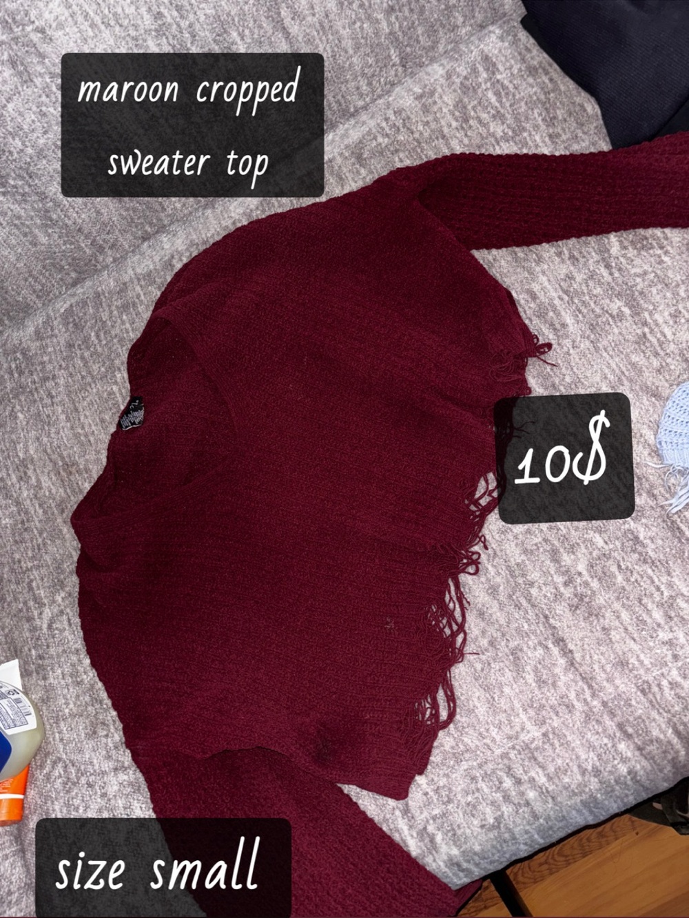 Maroon Cropped Women’s Sweater Top